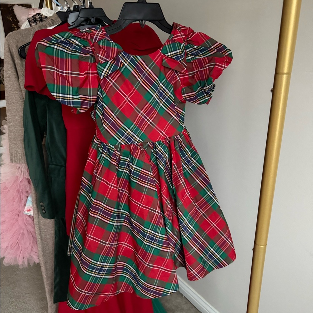 Janie and Jack Red Plaid Dress size 7